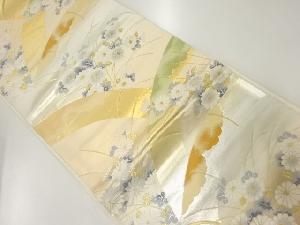 アンティーク　竹に菊模様織出し袋帯（材料）